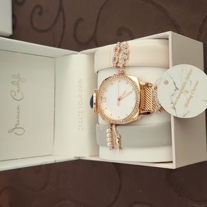 Jessica Carlyle 3 Piece Watch Set - pink&grey